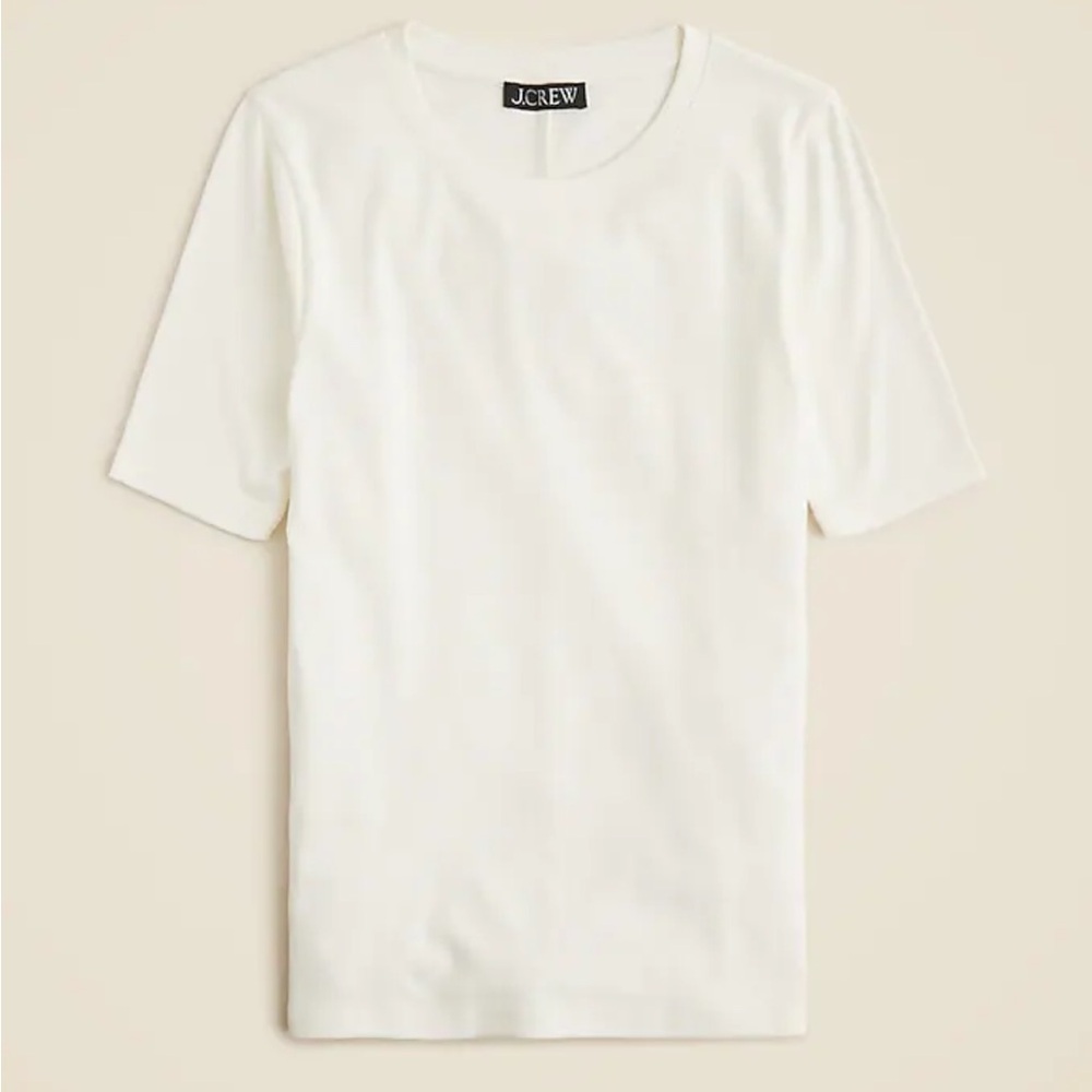 J. Crew | Refined rib elbow-sleeve T-shirt - Ivory